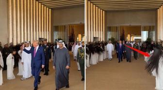 Abu Dabi'de Trump'a sıra dışı karşılama! Olan biteni şaşkınlıkla izledi