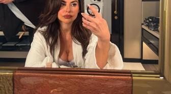 Nesrin Cavadzade cesarette sınır tanımıyor! Yatakta kahve pozuyla özgüvenini konuşturdu