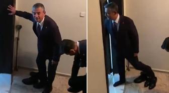 CHP lideri Özel kız isteme merasimi için gittiği evde görüntülendi