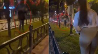 Türk bayrağını yakmaya çalıştı, kadının tepkisini görünce kaçtı