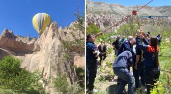 Kapadokya'da sıcak hava balonu kazası, turistler mahsur kaldı