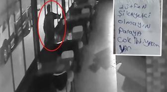 'Lütfen şikayetçi olmayın' notu bırakan hırsız yakalandı