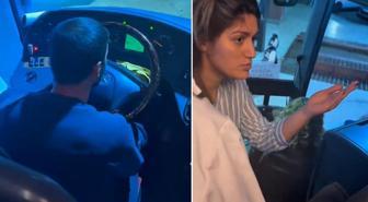 Sürüş süresi dolan şoförün koltuğuna yolcu oturdu, otobüs fena karıştı