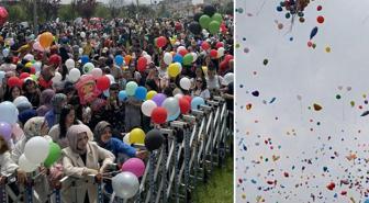 Kanseri yenen Ali Asaf için binlerce balon gökyüzüne bırakıldı