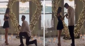 Milli futbolcu Samet Akaydın'dan oyuncu sevgilisi Hazal Çağlar'a romantik evlilik teklifi