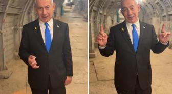 'Gazze kasabı' Netanyahu tartışmalı tünelin içinden görüntü paylaştı
