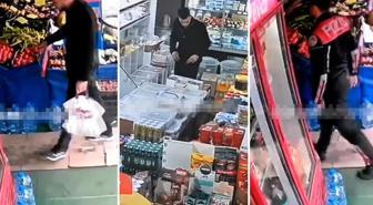 İki torbacının marketteki oyununu Yunus polislerinin dikkati bozdu