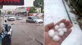 İstanbul'u dolu ve yağmur vurdu! Yollar göle döndü, sürücüler zor anlar yaşadı