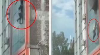 İş merkezinde yangın çıktı, işçiler camdan atlayarak kurtulmaya çalıştı