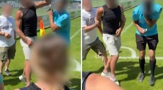 Öfkeli baba, çocuk futbol maçında hakemi yumrukladı