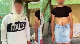 Yakaladıkları hırsızlara etek giydirip video çektiler