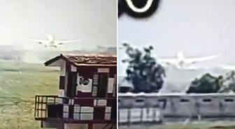 Hindistan'daki uçak kazasından yeni görüntüler! Saniyeler içinde çakılmış