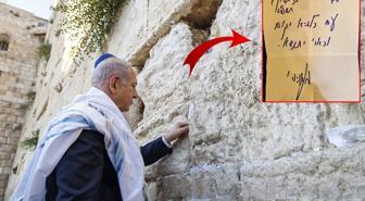 Netanyahu İran'a yönelik saldırıdan önce Ağlama Duvarı'na not bıraktı