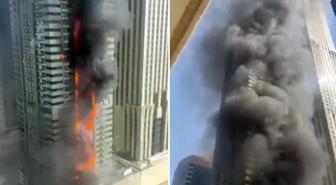 Dubai'de 67 katlı gökdelende yangın