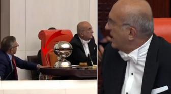 Meclis'te gergin anlar! İYİ Partili katip üyesi, TBMM Başkanvekili'nin kürsüsüne vurdu