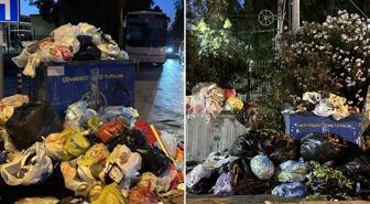 Buca'da belediye işçileri greve gitti, ilçede çöp yığınları oluştu