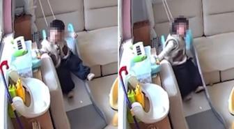 Perde ipi küçük çocuğu hayattan koparıyordu! Dehşet anları kamerada