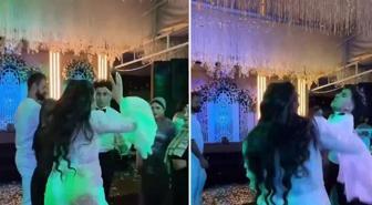 Gelin ve damat birbirine girdi, düğünde ortalık savaş alanına döndü