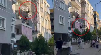 Balkona çıkıp kendini boşluğa bırakan kadın ağır yaralandı