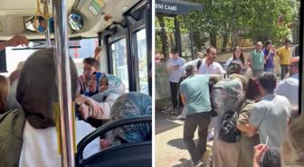Pendik'te yolcu otobüsünde kadınlar arasında kavga! O anlar kameralarda