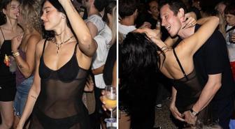 Dua Lipa, katıldığı geceye transparan elbisesi damga vurdu