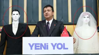 TBMM'de ilginç protesto! Kürsüye gelin ve damat mankeniyle çıktı
