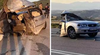 Çorum'da feci kaza! Otomobil ikiye bölündü, 11 kişi yaralandı