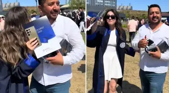 Kızına mezuniyet hediyesi verdi, çevredekiler olayı çok başka anladı