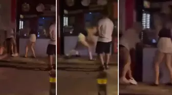 Görüntü Türkiye'den! İki kadın sokak ortasında erkek kavgasına tutuştu