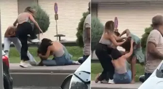 4 kadın dakikalarca kavga etti! Erkekler bile ayıramadı