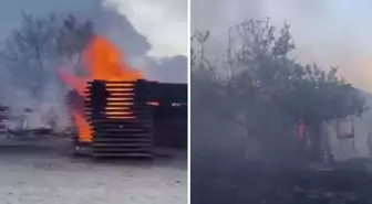 Antalya'da çıkan yangın fabrikaya sıçradı