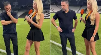 Arda Turan'ın Ukraynalı muhabirle göz teması kurmama çabası