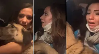 Kucağındaki köpekle alevlerden böyle kaçtı
