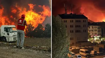Bursa'da yangınla mücadele sürüyor! Alevler evlerin dibine kadar geldi