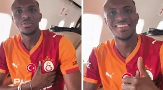 Osimhen ilk mesajını uçakta verdi: Sadece Galatasaray