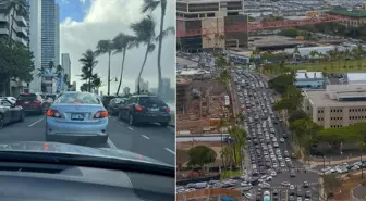 Tsunami uyarısının ardından Hawaii'de trafik kilitlendi