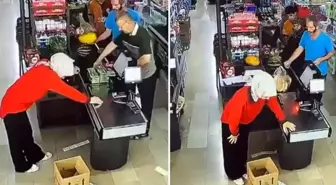 Zincir markette yürekleri sızlatan anlar!
