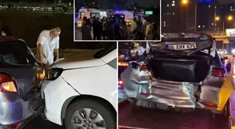 Eyüpsultan'da 16 araç birbirine girdi, yaralılar var