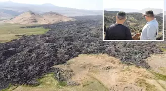 1855 yılında Tendürek Dağı'ndan akan lavların yuttuğu köyleri araştırıyorlar