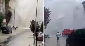 Düzce'de su borusu patladı: 5 metre su fışkırdı