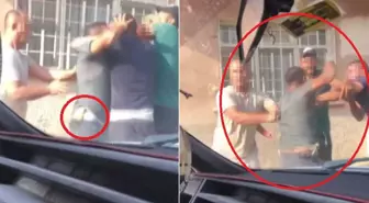 Belindeki bıçakla kavgaya girdi, sokak boks ringine döndü