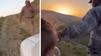 Üzüldüğü için veda edemediği torununun ardından dakikalarca koştu