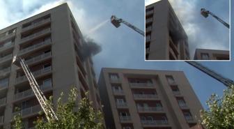 Bağcılar'da 15 katlı binada korkutan yangın
