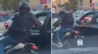 Gasp etmeye çalıştığı sürücünün hareketiyle neye uğradığını şaşırdı