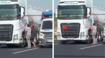 Adana'da otoyolda baltalı tehdit! O anlar kameralarda