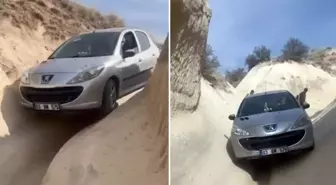 Kapadokya'da navigasyonun azizliğine uğrayan sürücü