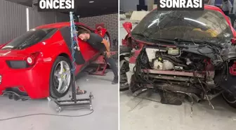 17 milyonluk Ferrari ile test sürüşüne çıkan ustanın hayatı karardı: Aracın kaskosu da yok