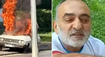 Meclis'in önünde araç yakan şahsın 16 suç kaydı çıktı! İşte yakalandığı an söyledikleri