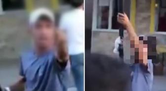 Sokak röportajı sırasında havaya ateş açtı