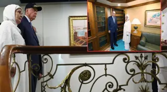 Cumhurbaşkanı Erdoğan, Emine Erdoğan ile birlikte Savanora Yatı'nı ziyaret etti